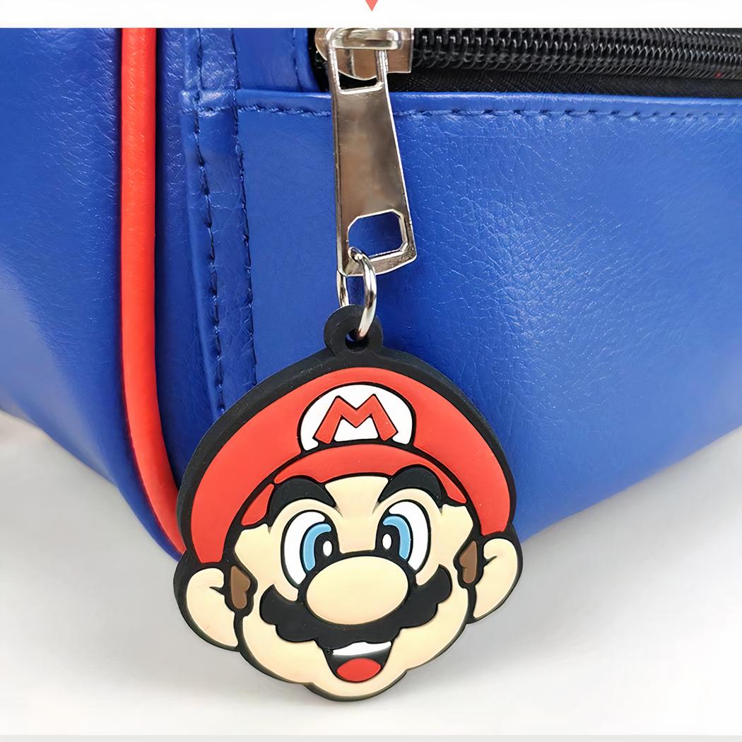 sac à dos couleur bleu et rouge Super Mario