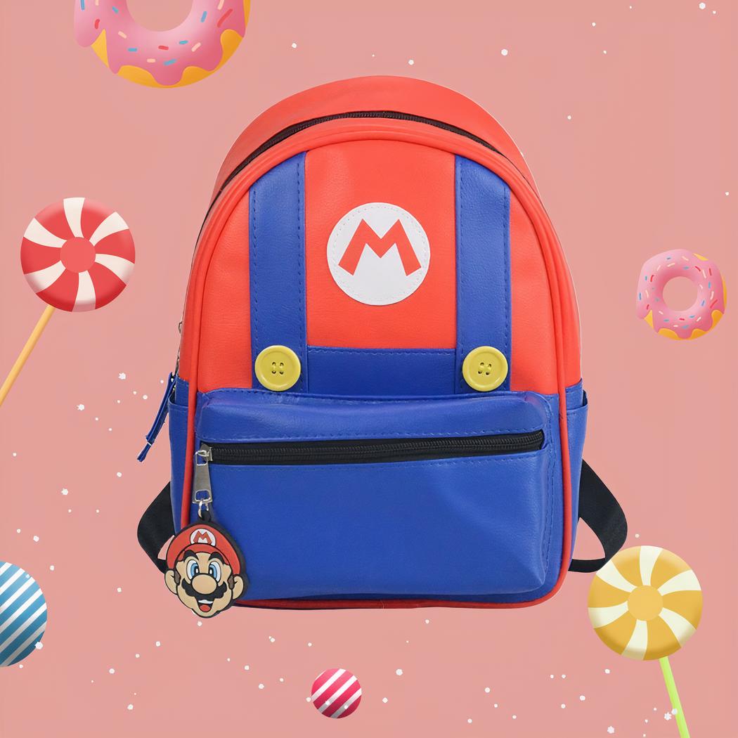 sac à dos Mario couleur bleu et rouge