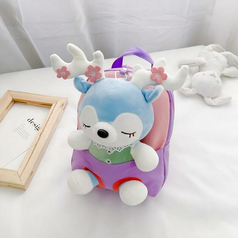 sac à dos scolaire en peluche pour petits