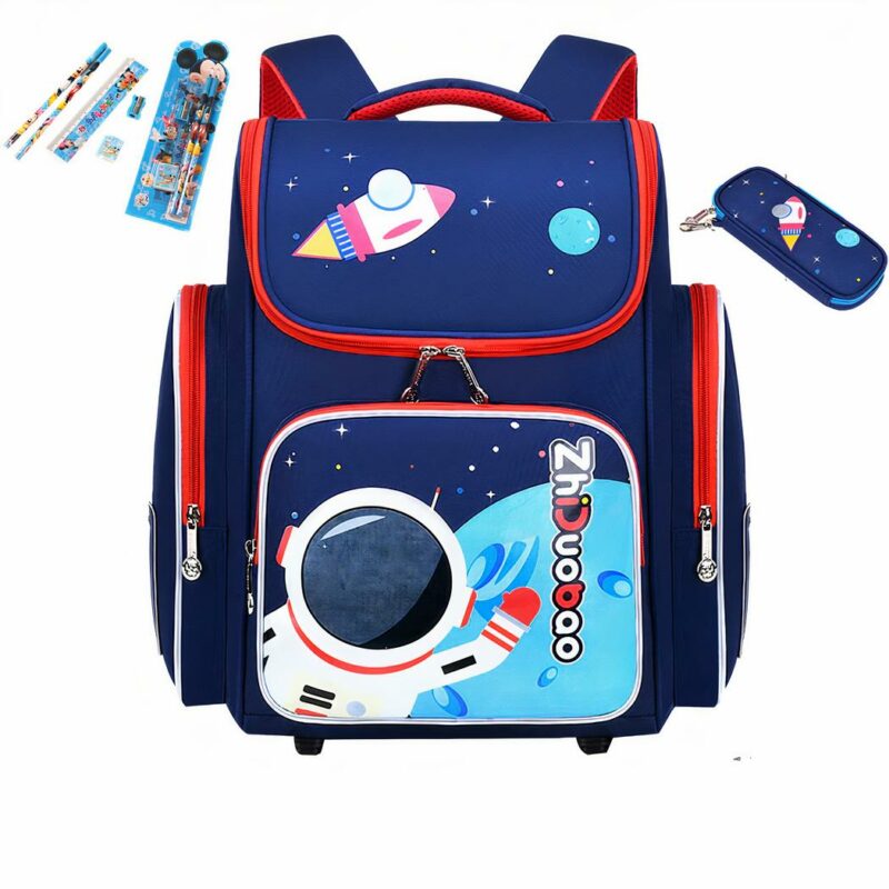 sac à dos d'école nautique motif astronaute