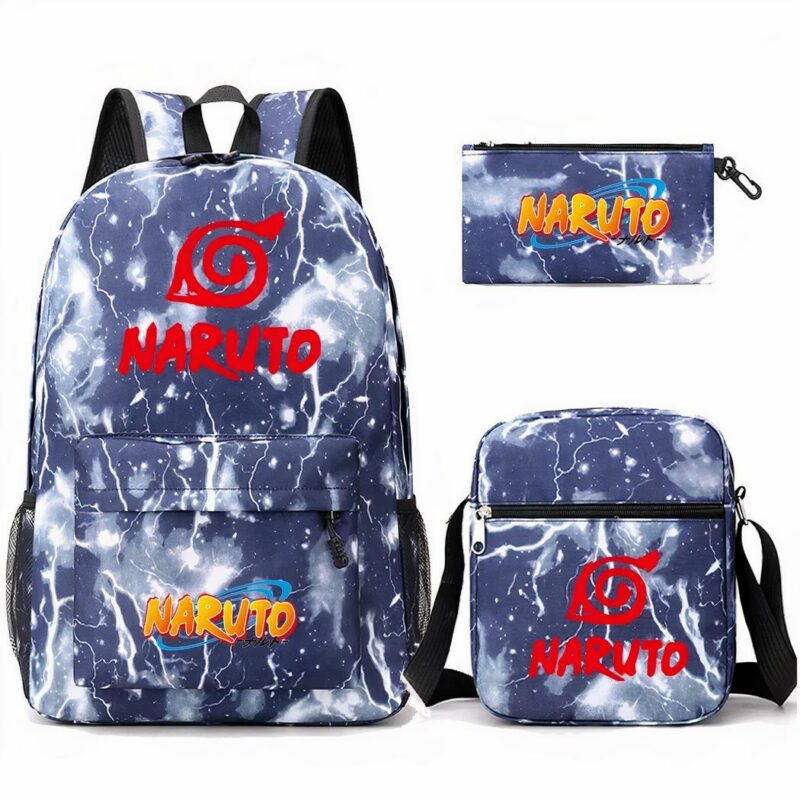 sac à dos bleu avec motif Naruto