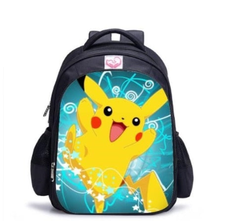 Sac à dos Pikachu école primaire bleu et jaune