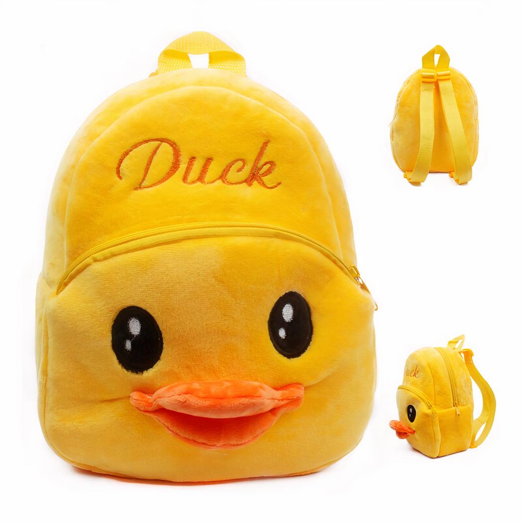 sac à dos canard en peluche jaune