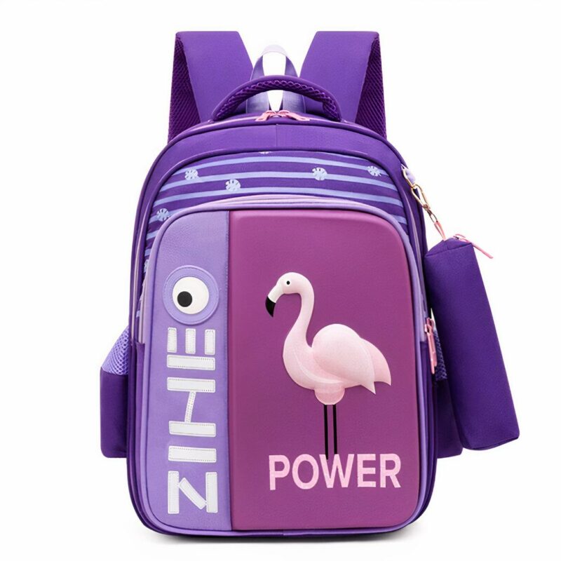 sac à dos flamant rose 3D pour enfants