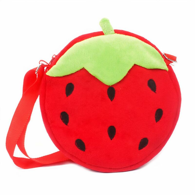 sac en peluche fraise pour enfants