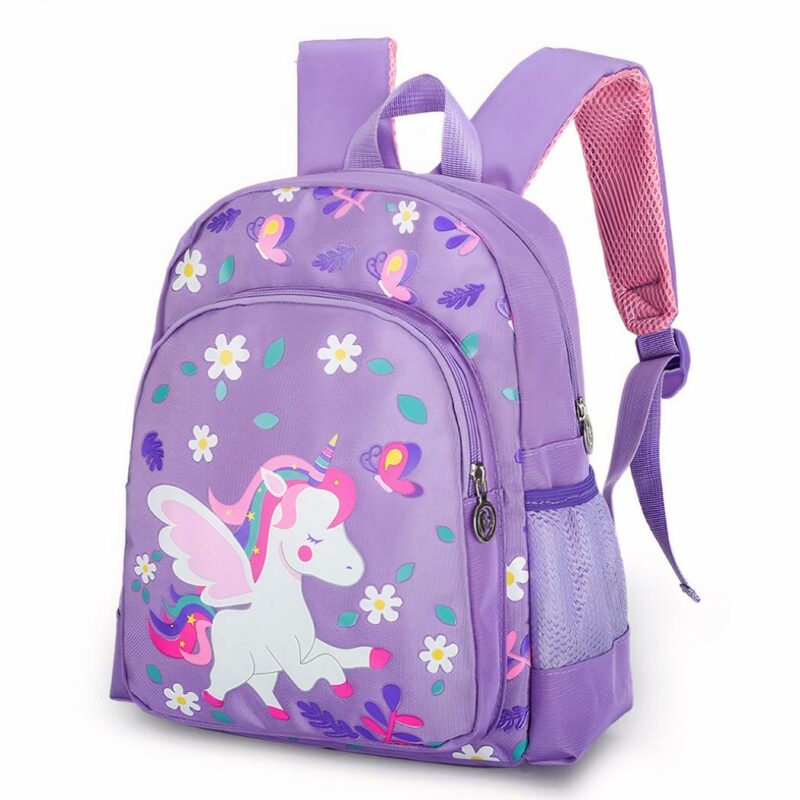 sac à dos licorne coloré avec fleurs