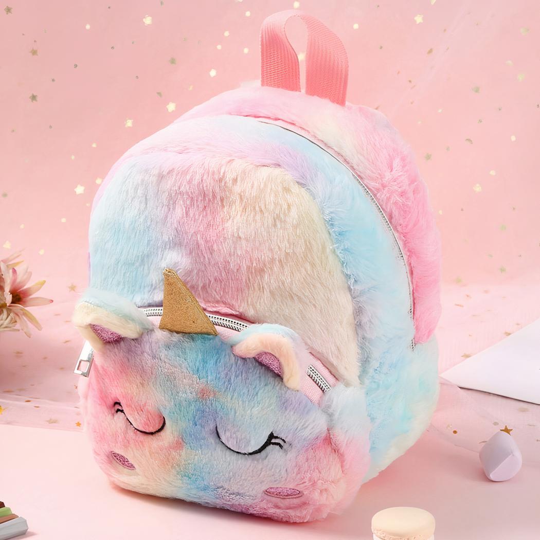 sac à dos peluche licorne multicolore