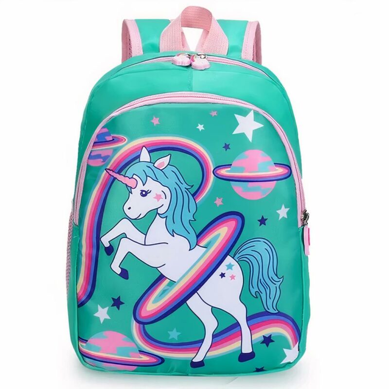 sac à dos licorne avec design arc-en-ciel