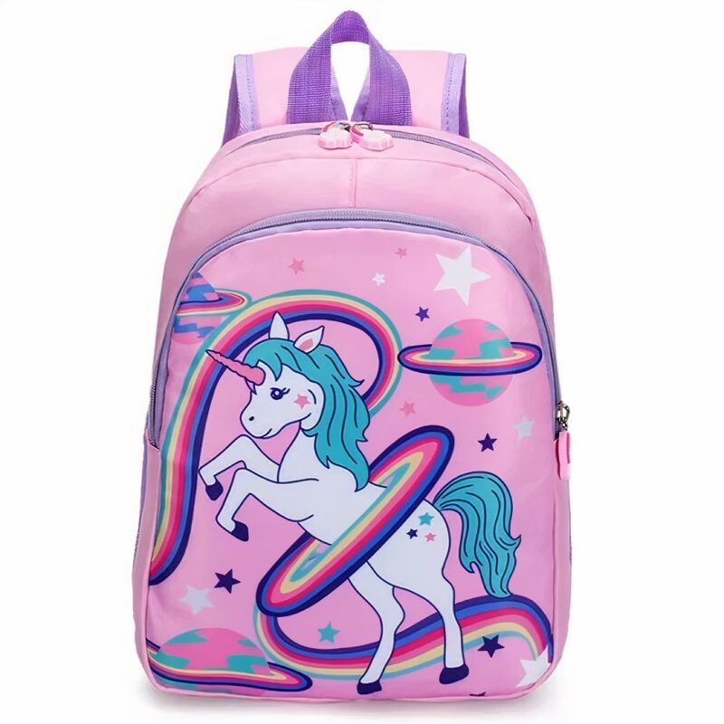 sac à dos licorne coloré avec arc-en-ciel