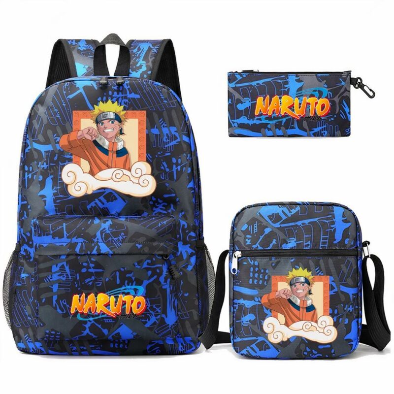 sac à dos Naruto bleu motif chibi