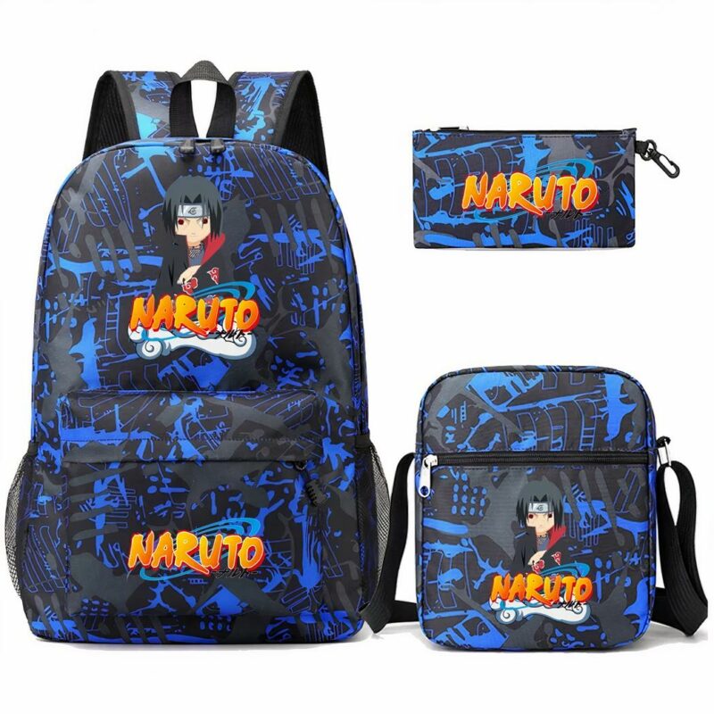 sac à dos bleu et noir inspiré de Naruto