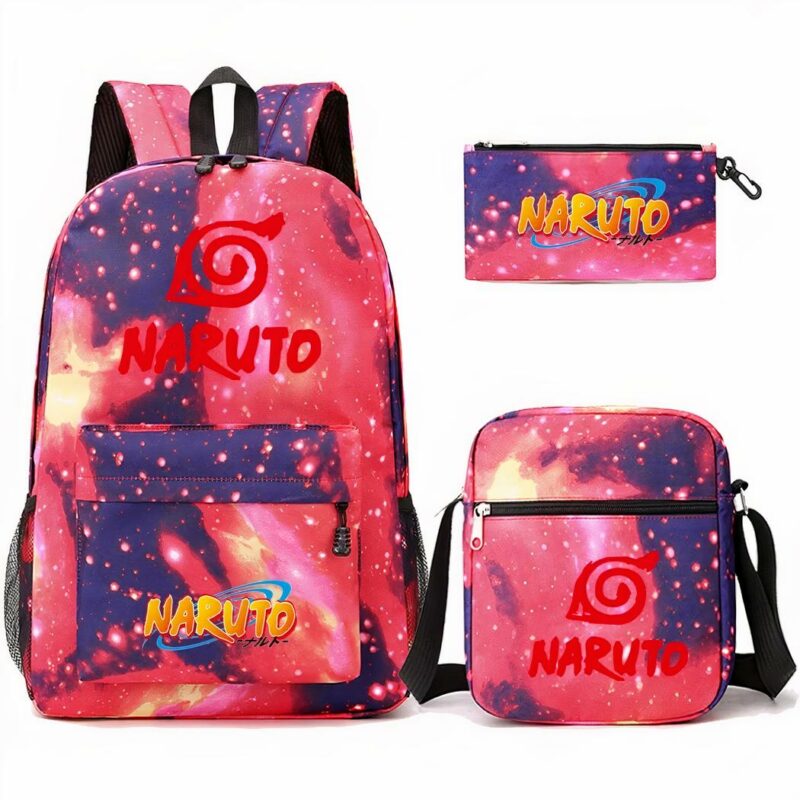 sac à dos rose avec motif Naruto