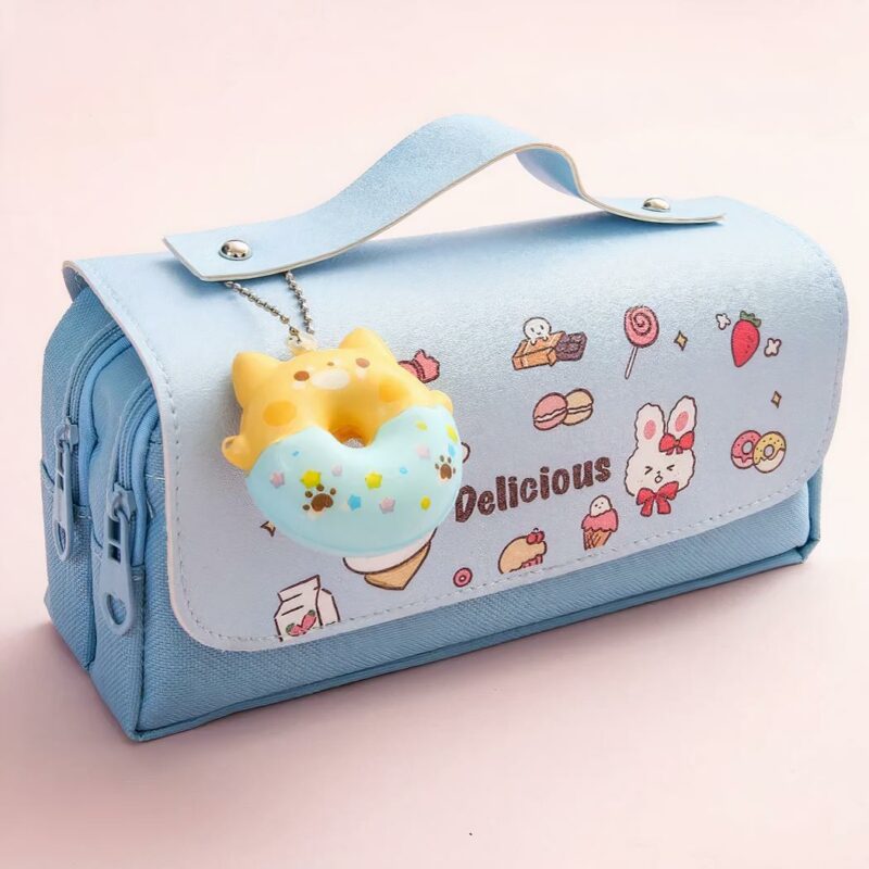 trousse à accessoires avec porte-clé donut