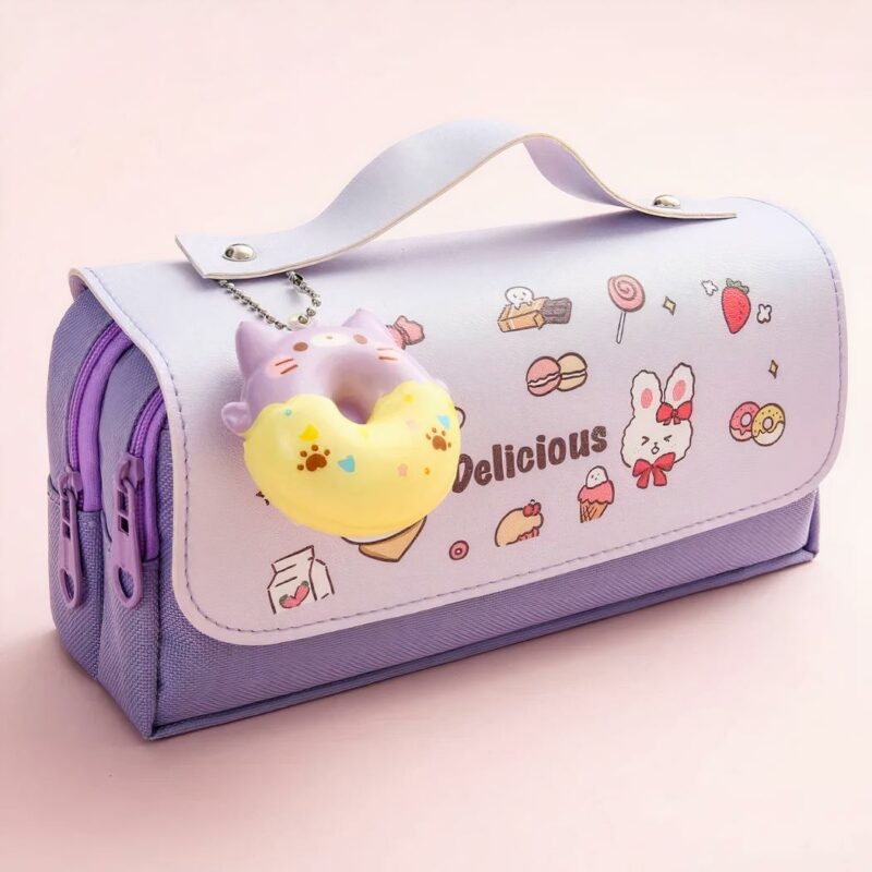 trousse tendance avec porte-clé donut