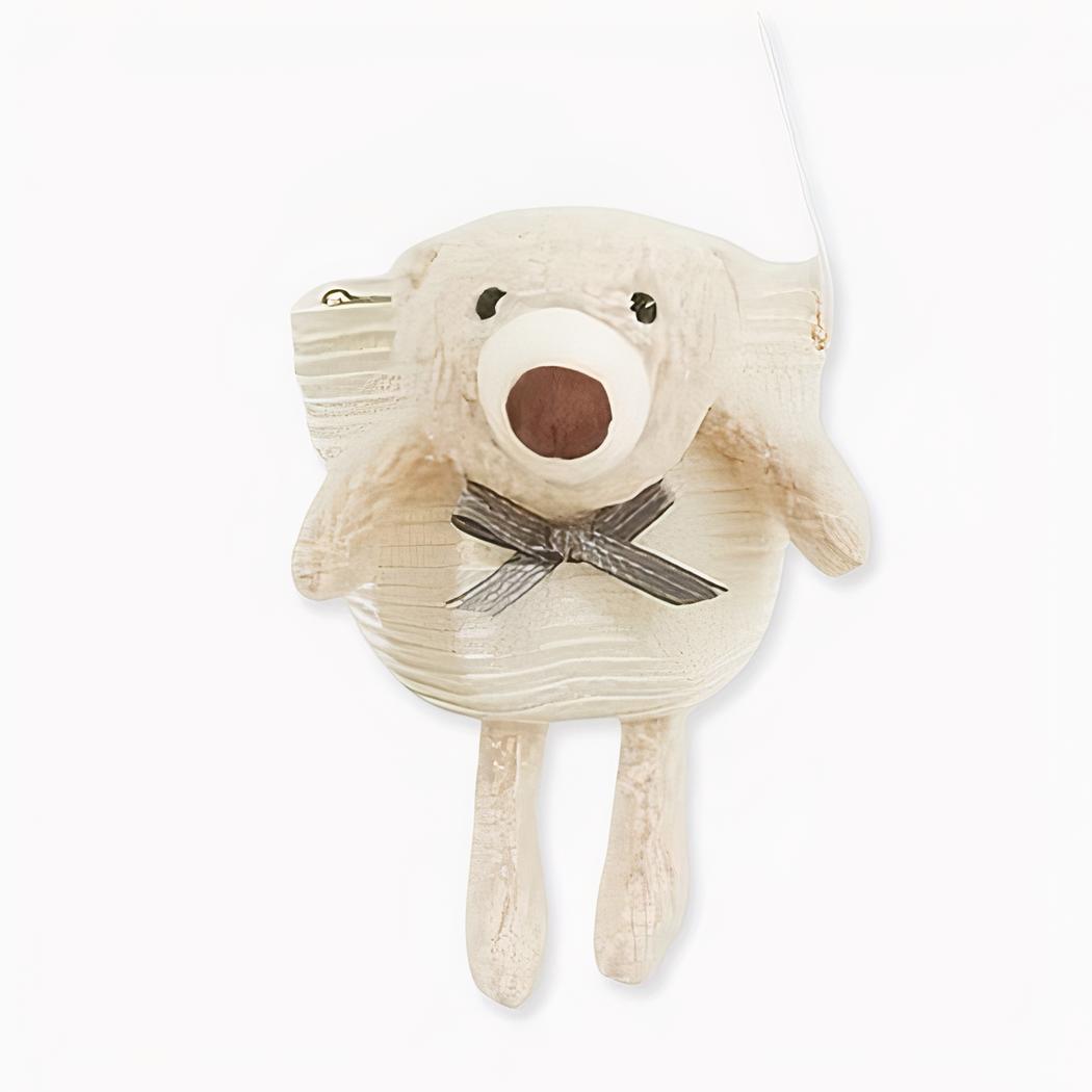 sac à bandoulière en paille colorée avec ourson