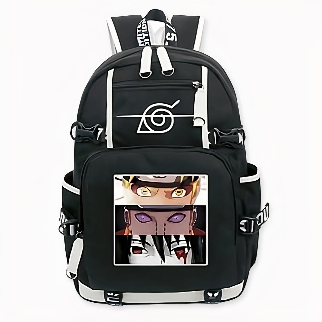 sac à dos à motif avec Naruto Tendo et Sasuke