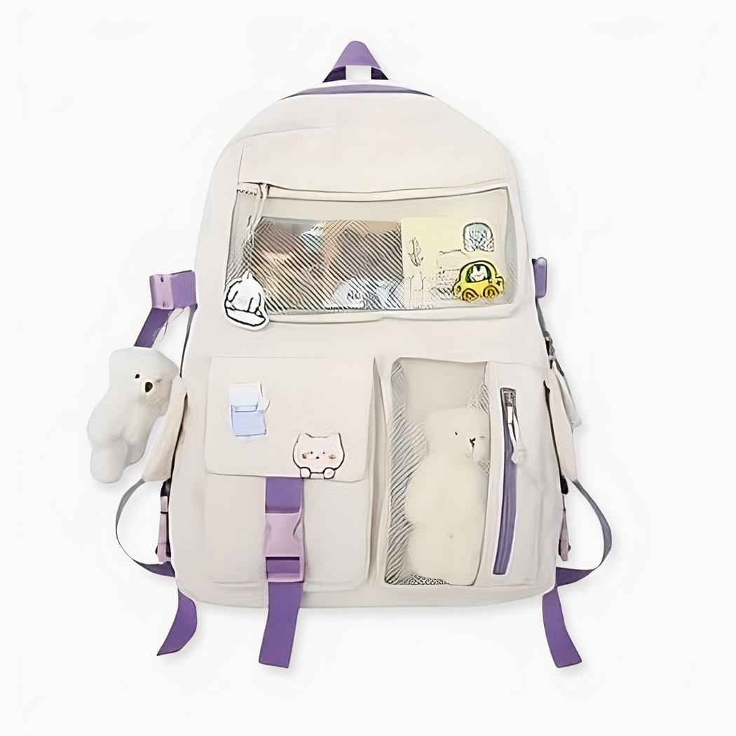 sac à dos avec petite peluche ours pour filles