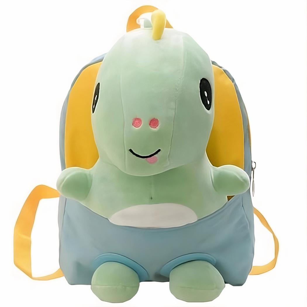 sac enfant peluche dinosaure gris et jaune