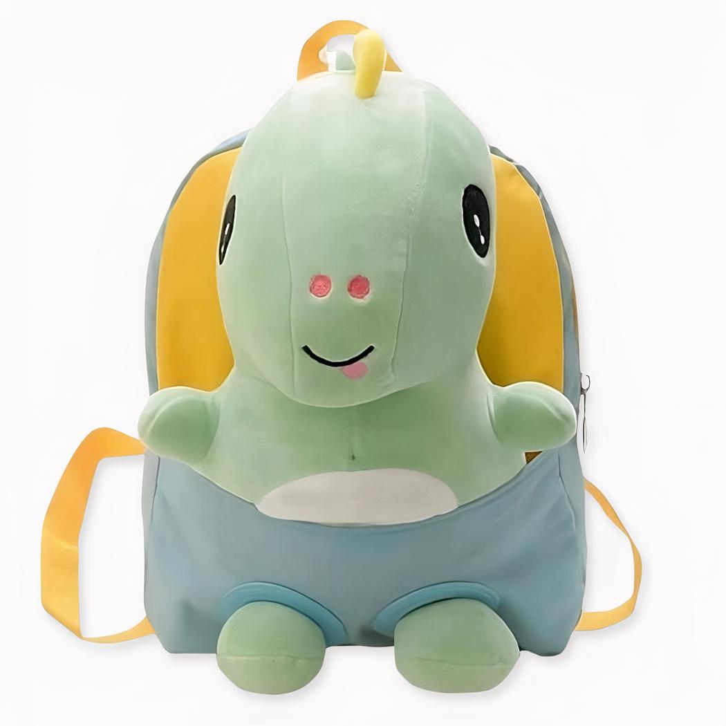 sac à dos gris et jaune pour enfant peluche bébé dinosaure