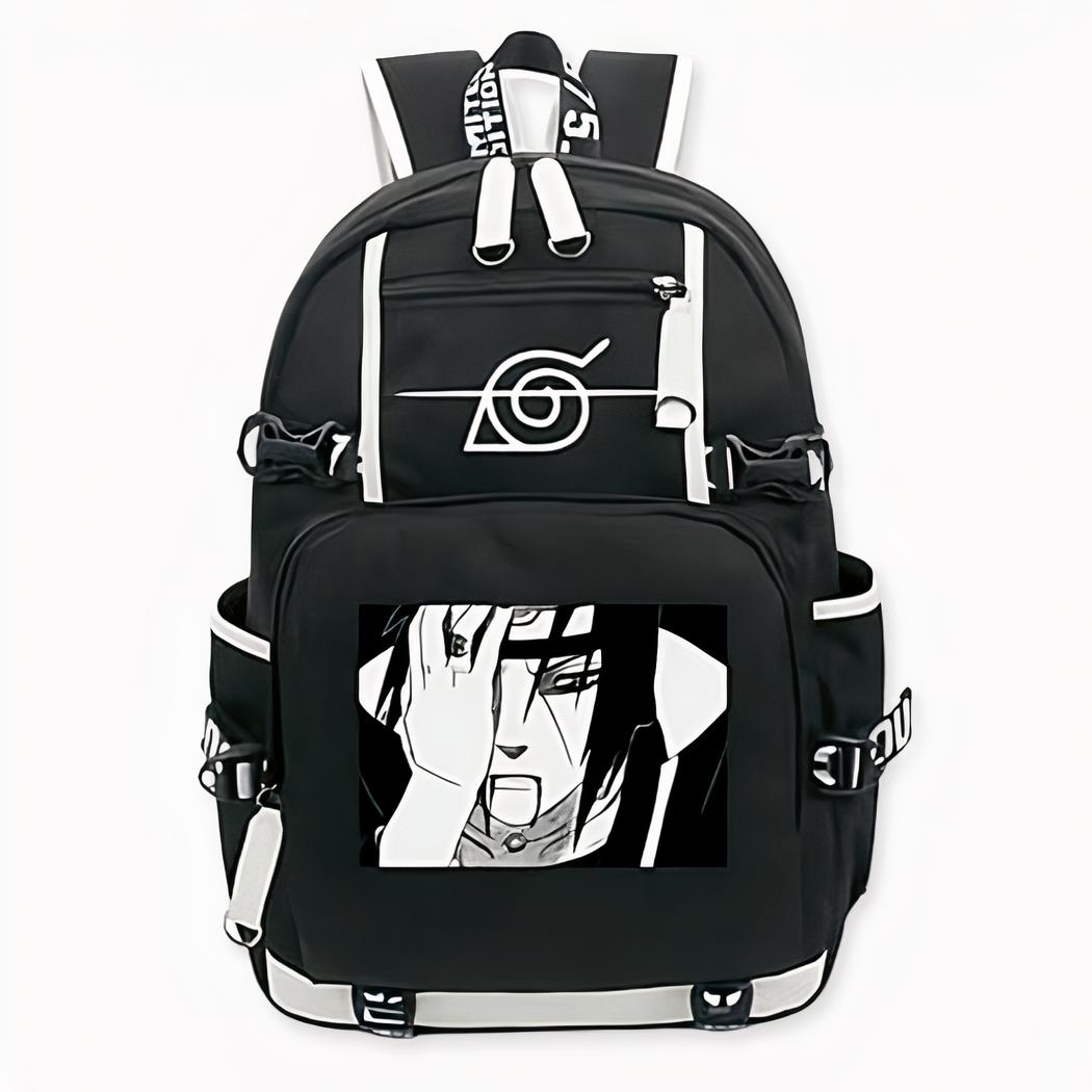 sac à dos noir Naruto avec motif Itachi Uchiwa
