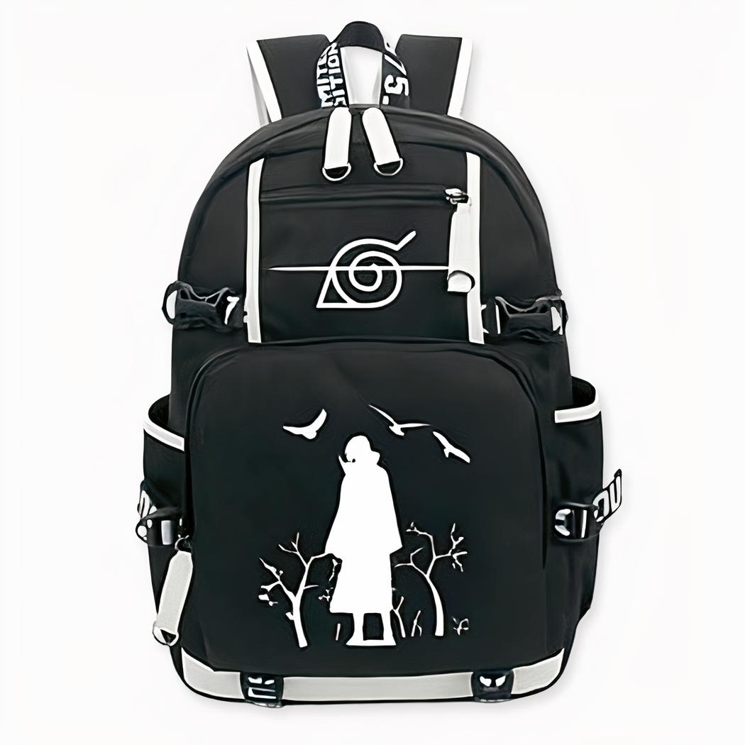 sac à dos Naruto noir et blanc motif Itachi