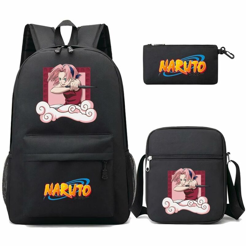 sac à dos Naruto noir avec accessoires