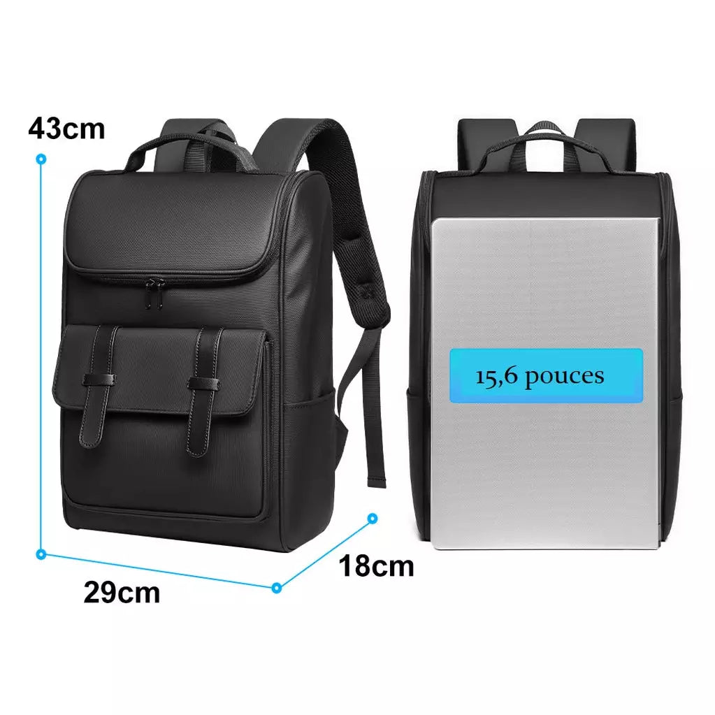 Cartable femme avec compartiment pour ordinateur - détail