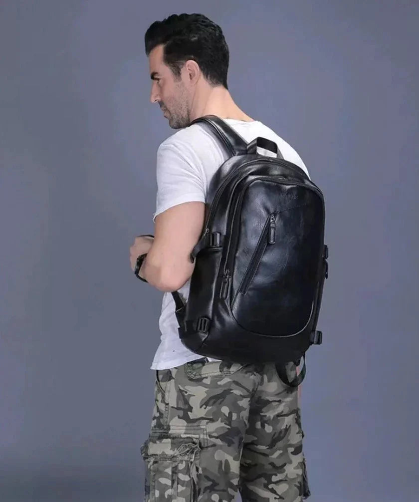 Grand sac à dos en cuir pour homme