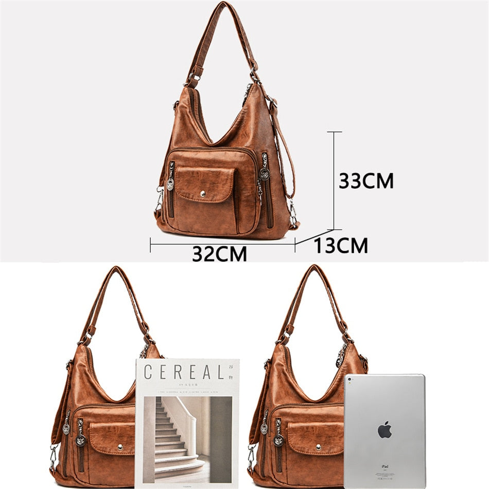 Sac À Dos pour Fille en Marron Simili Cuir