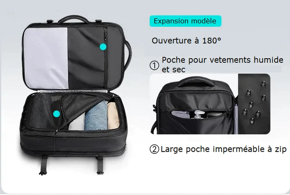 Sac à dos ordinateur extensible