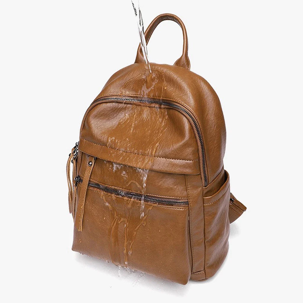 Sac à dos en cuir imperméable pour femme