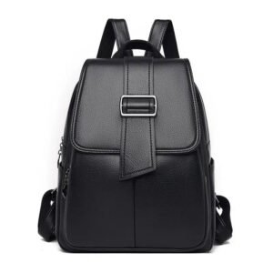 Sac à dos en cuir noir pour femme
